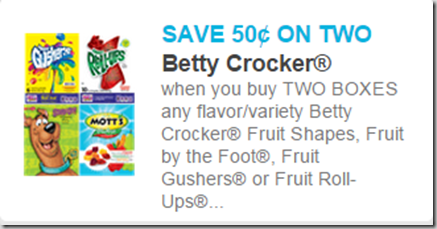 Walmart Price Match Deal: Betty Crocker Fruit Snacks Just $.49!