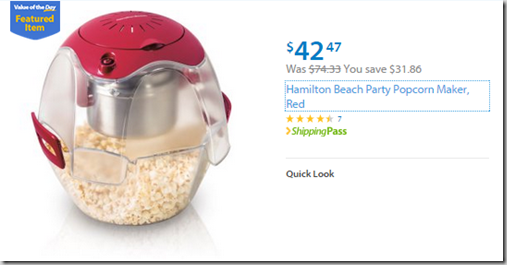 Walmart Values of the Day: Dart Board and Darts for $19.99 or Hamilton Beach Popcorn Popper for $42.47! Walmart Values of the Day: Dart Board and Darts for $19.99 or Hamilton Beach Popcorn Popper for $42.47!