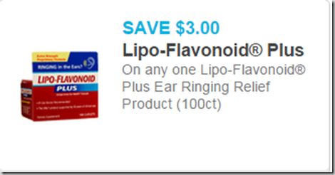Rare High Dollar Coupon for Lipo-Flavinoid for Ringing in the Ear!
