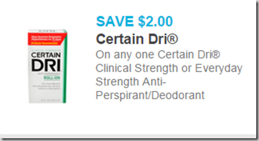 Certain Dri Anti-Perspirant Just $3.67 at Walmart!