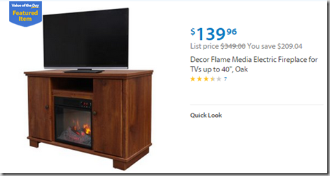 Walmart Values of the Day: Geranimals Shower Gift Set for $34 or Media Fireplace for $139.96!