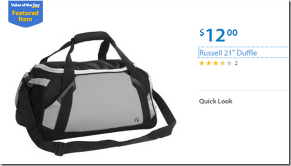 Walmart Values of the Day: Seiki 19” HDTV for $69.99 or Russell Duffle Bag for $12!