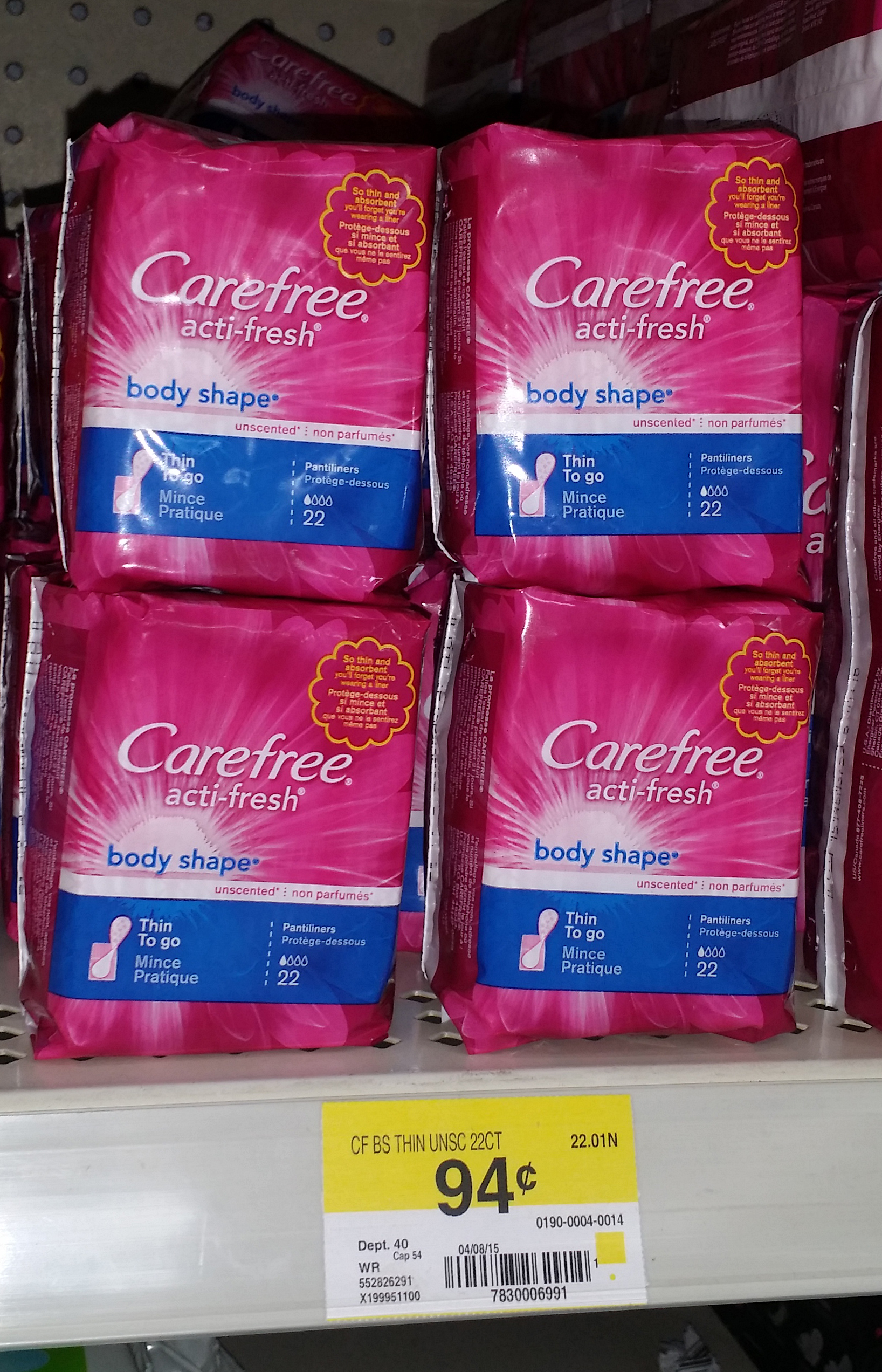 Carefree Acti-fresh Pads Just $.44 at Walmart!