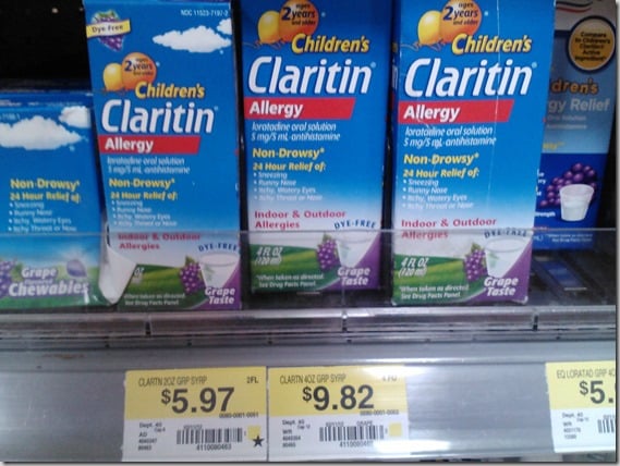 Half Price Children’s Claritin Syrup at Walmart!