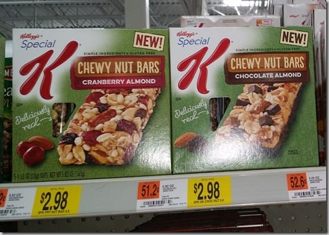 Half Price Kellogg’s Special K Chewy Nut Bars at Walmart!