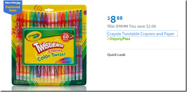Walmart Values of the Day: Intex PureSpa Just $299 or Crayola Twistables Crayons for $8.88! Walmart Values of the Day: Intex PureSpa Just $299 or Crayola Twistables Crayons for $8.88!