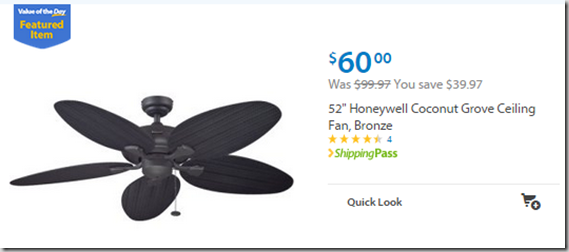 Walmart Values of the Day: RCA 10.1” Tablet for $129.99 or Honeywell Ceiling Fan for $60!