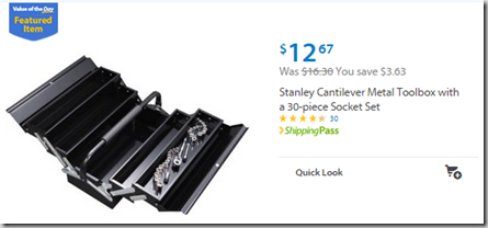 Walmart Values of the Day: HP PC for $219 or Stanley Toolbox for $12.67!