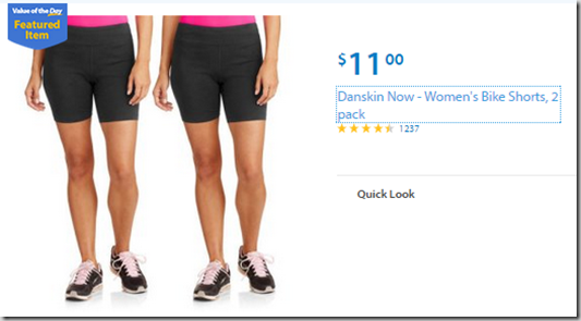 Walmart Values of the Day: Dell Laptop for $387 or Danskin Women’s Bike Shorts for $11!