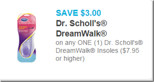 New High Dollar Coupons for Dr Scholl’s DreamWalk Inserts!