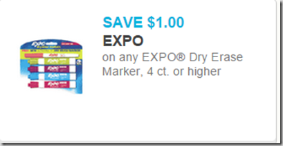 Save $1 on Expo Dry Erase Markers!