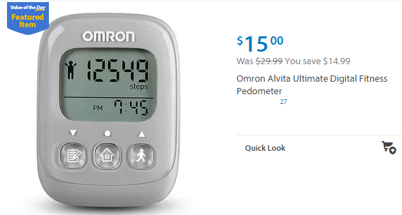 Walmart Value of the Day: Omron Pedometer for $15 or Braun Shaver for $164.97 Walmart Value of the Day: Omron Pedometer for $15 or Braun Shaver for $164.97