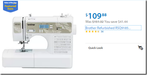 Walmart Value of the Day: K’NEX Kit for $17.99 or Brother Sewing Machine for $109.88!