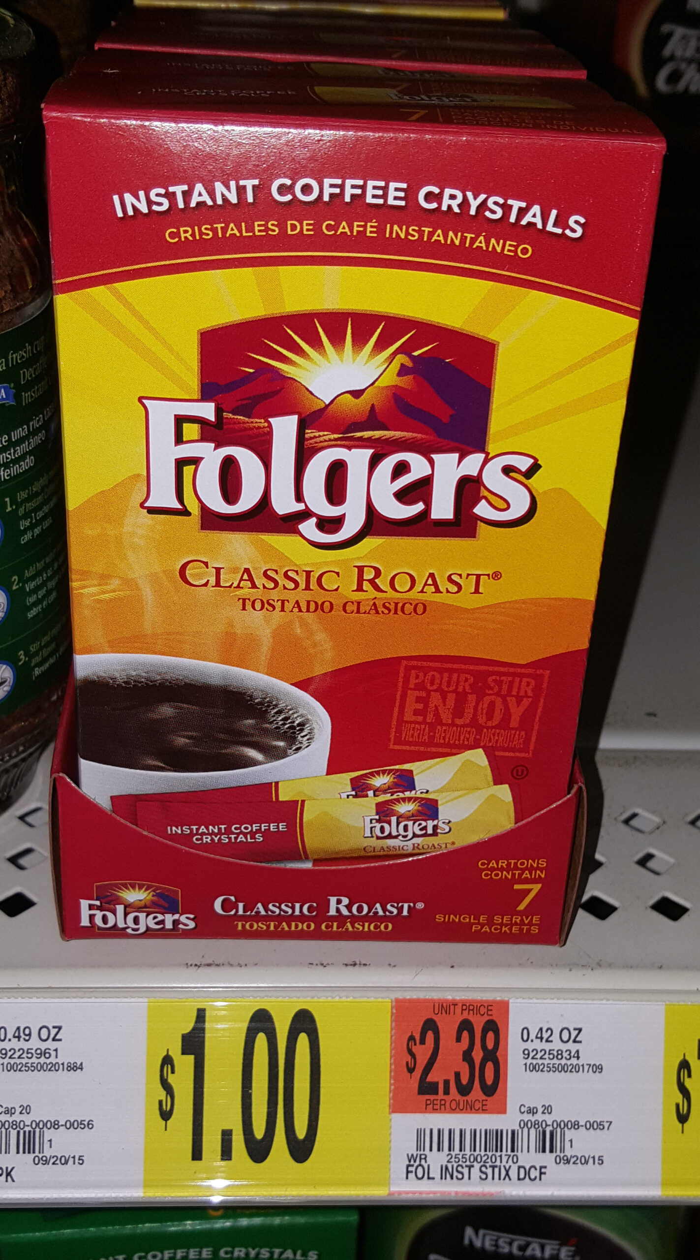 Folgers Instant Coffee Crystals Just $.75 at Walmart!