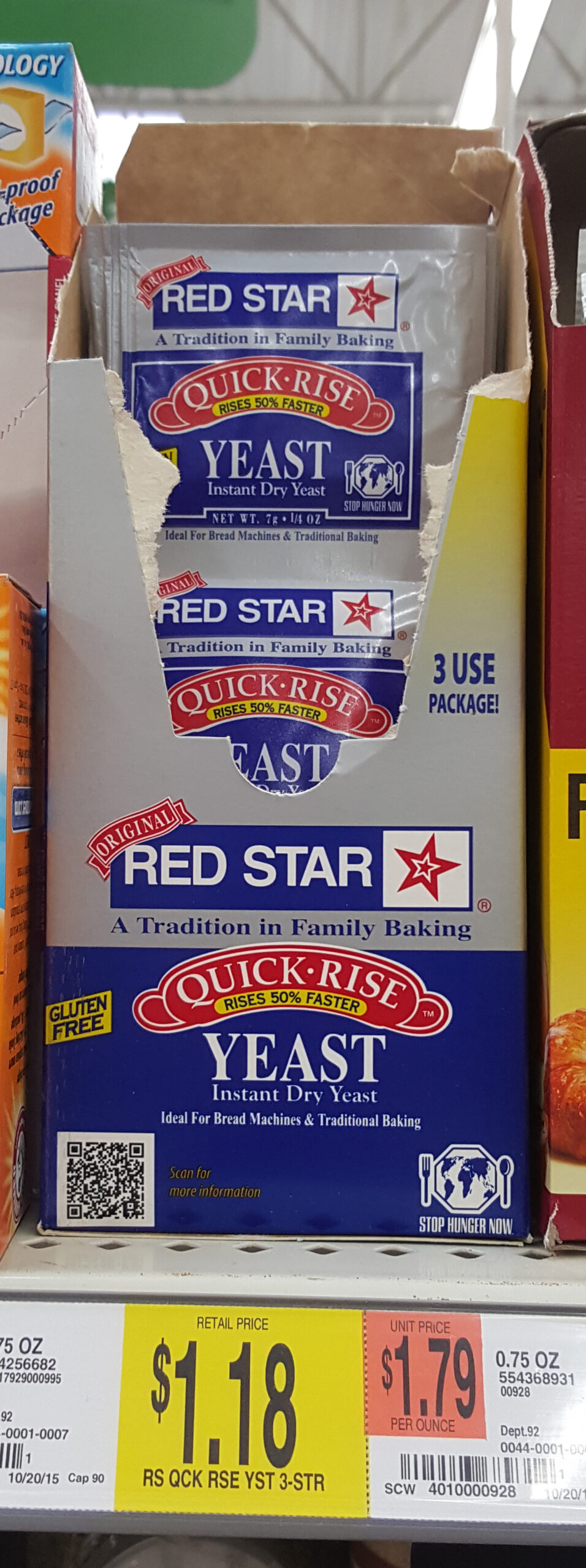 Red Star Yeast 3-Strip Packages Just $.81 at Walmart!