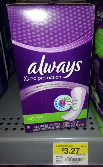 Always Liners Just $2.52 at Walmart!