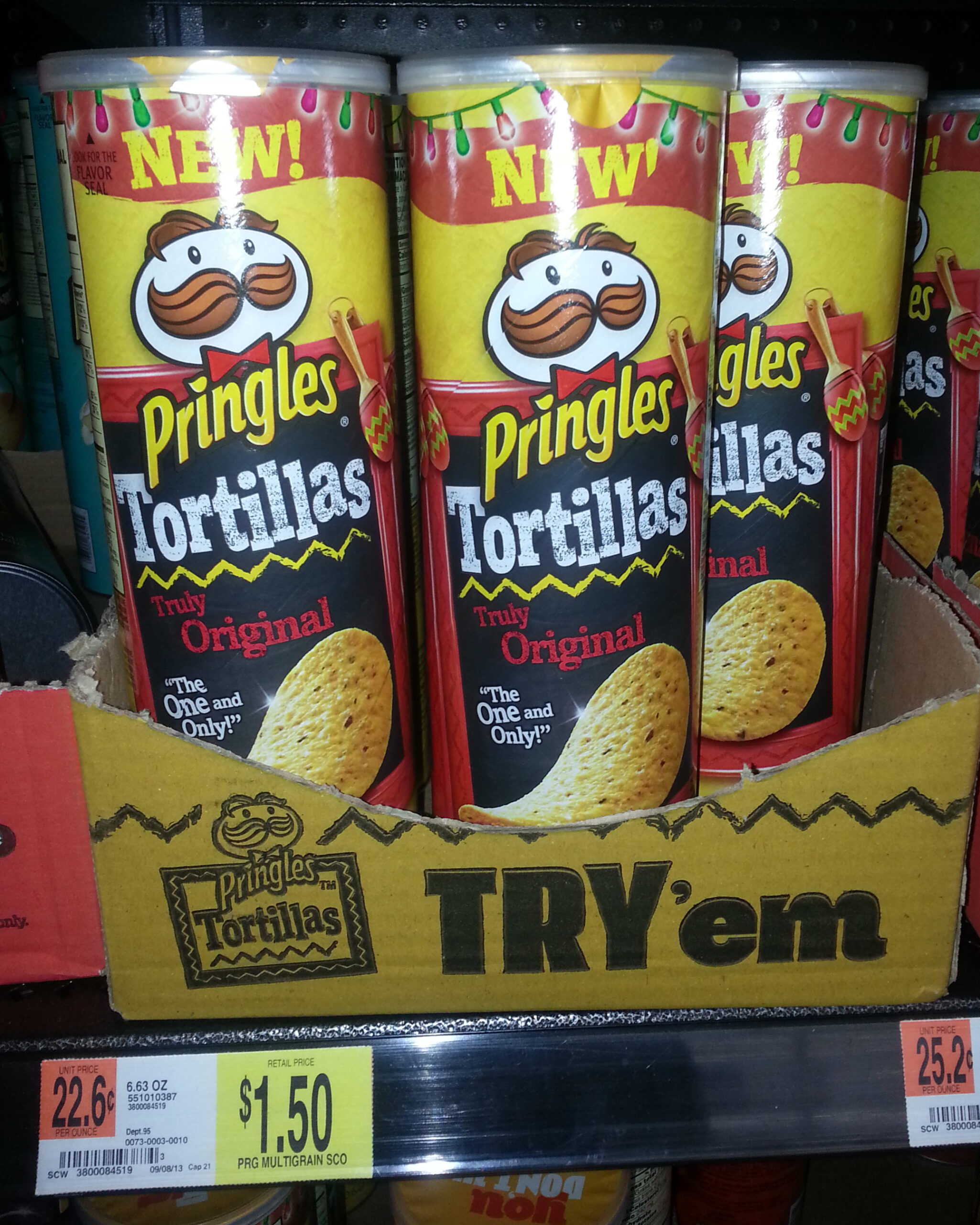 Pringles Tortilla Full Size Cans Just $.75 at Walmart!