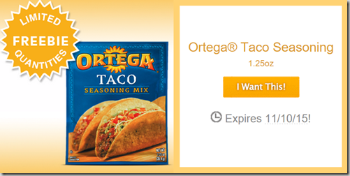 FREE Ortega Taco Seasoning at Walmart!