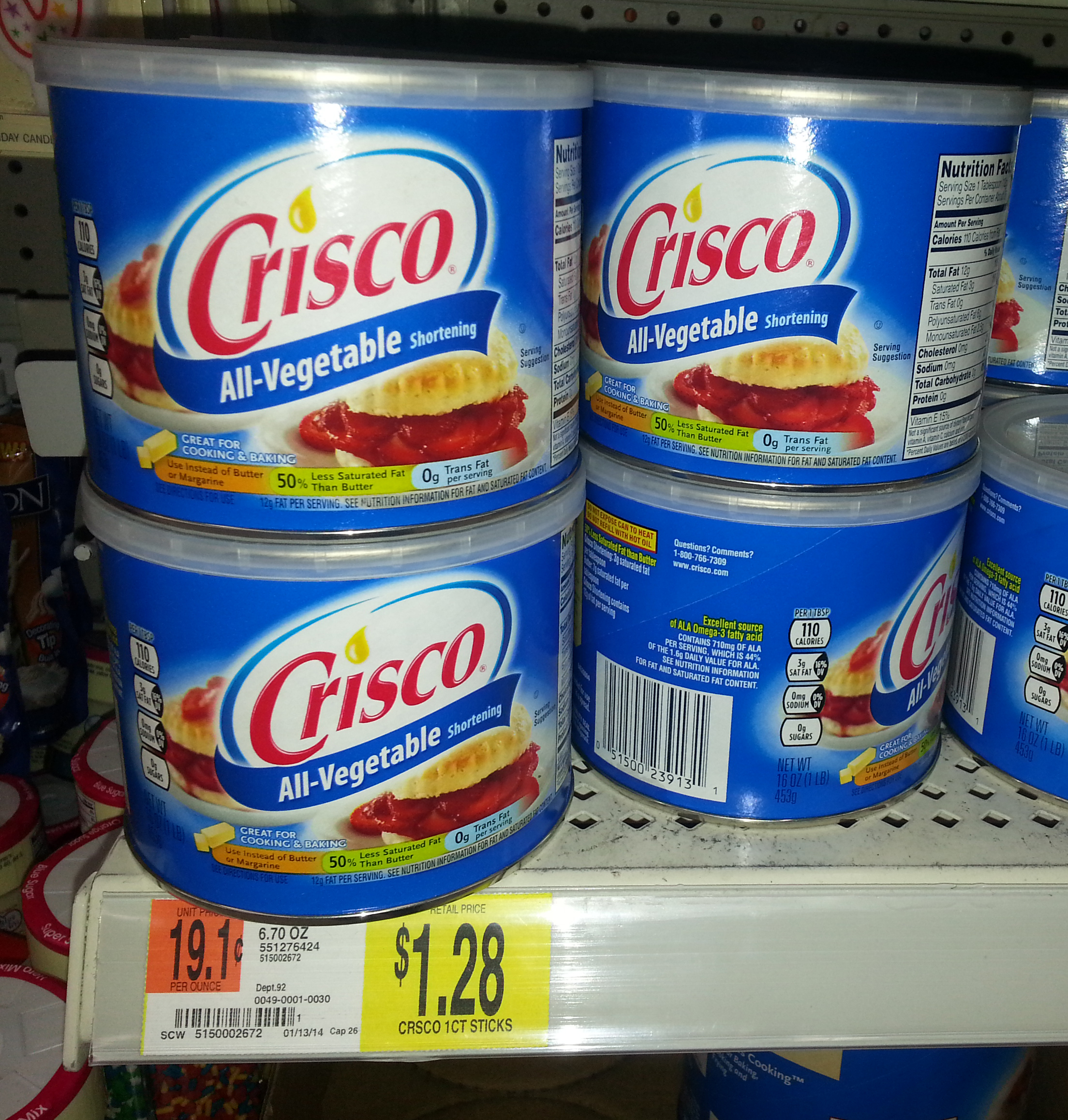 Crisco All-Vegetable Shortening Just $1.03 at Walmart!