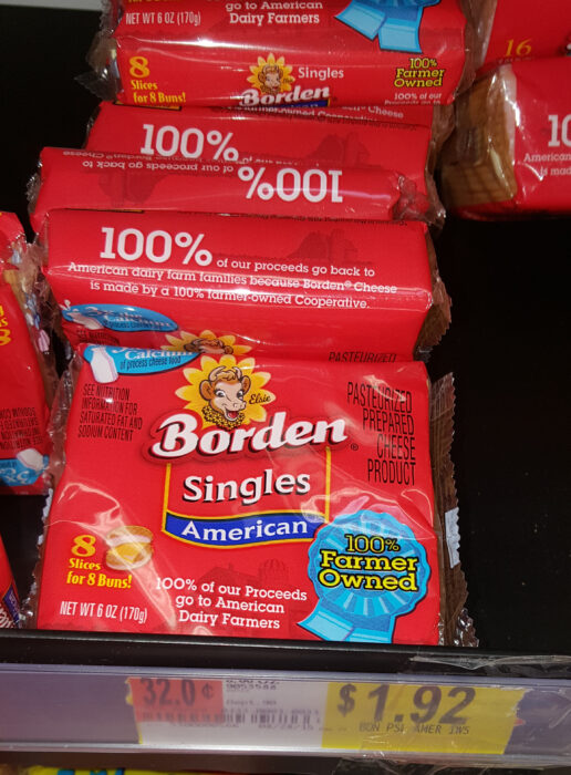 Borden Singles Cheese Just $.92 at Walmart!