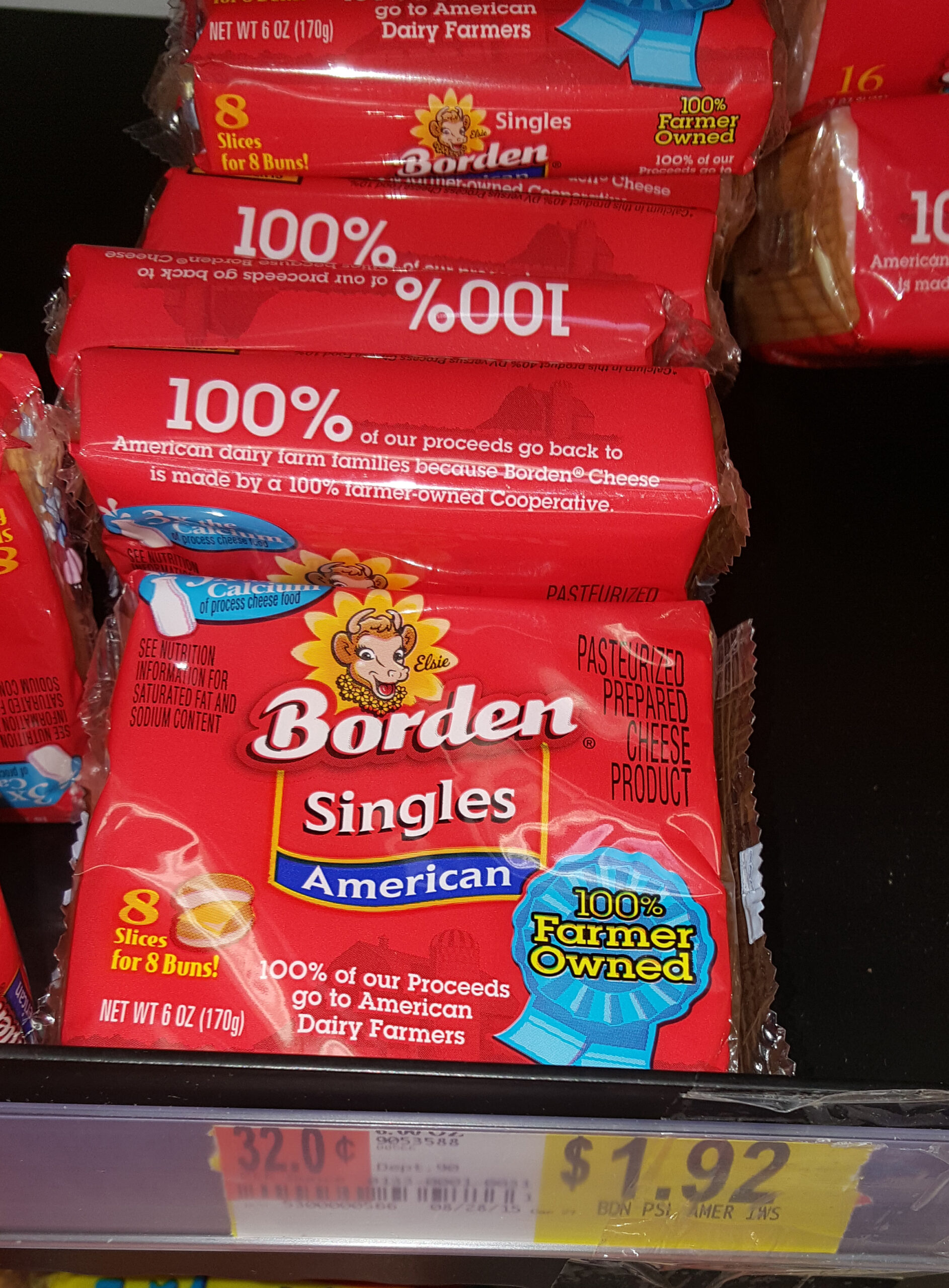 Borden Singles Cheese Just $.92 at Walmart!