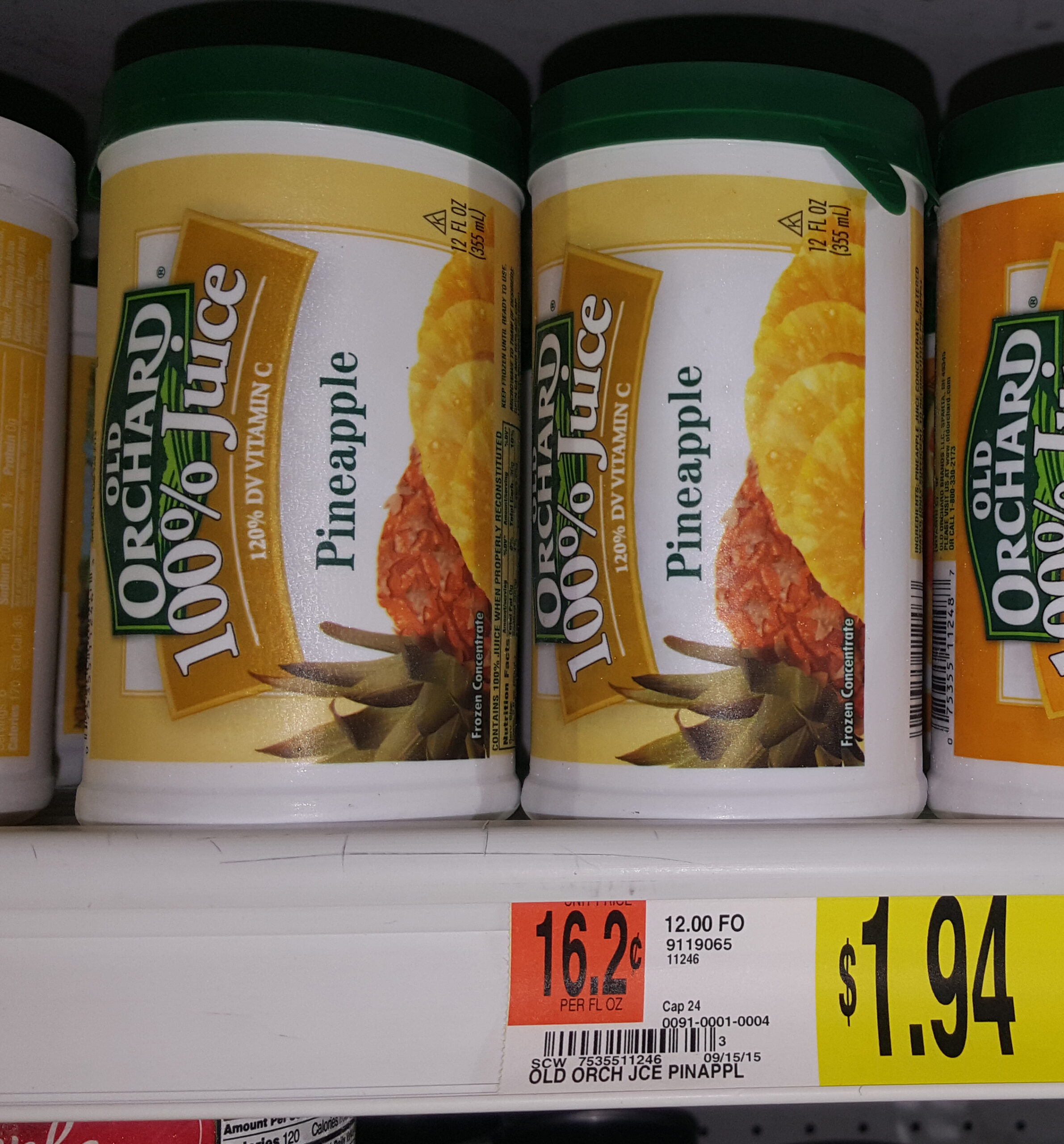 Old Orchard 100% Pineapple Frozen Juice Concentrate Just $.94 at Walmart!