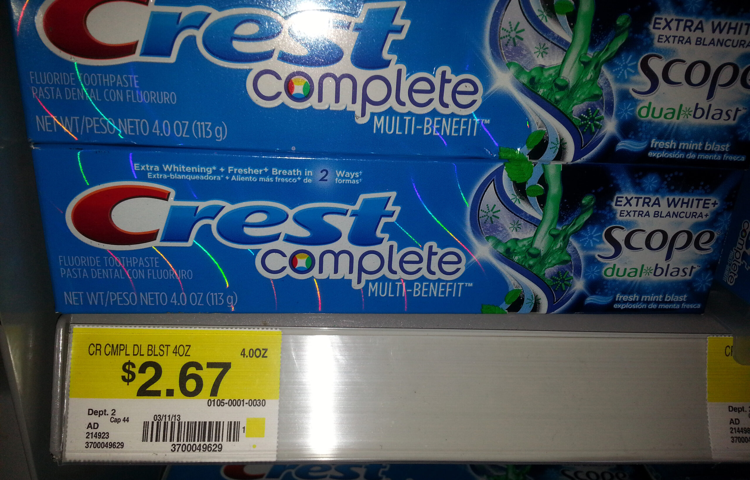 Crest Complete Toothpaste Just $1.94 at Walmart!