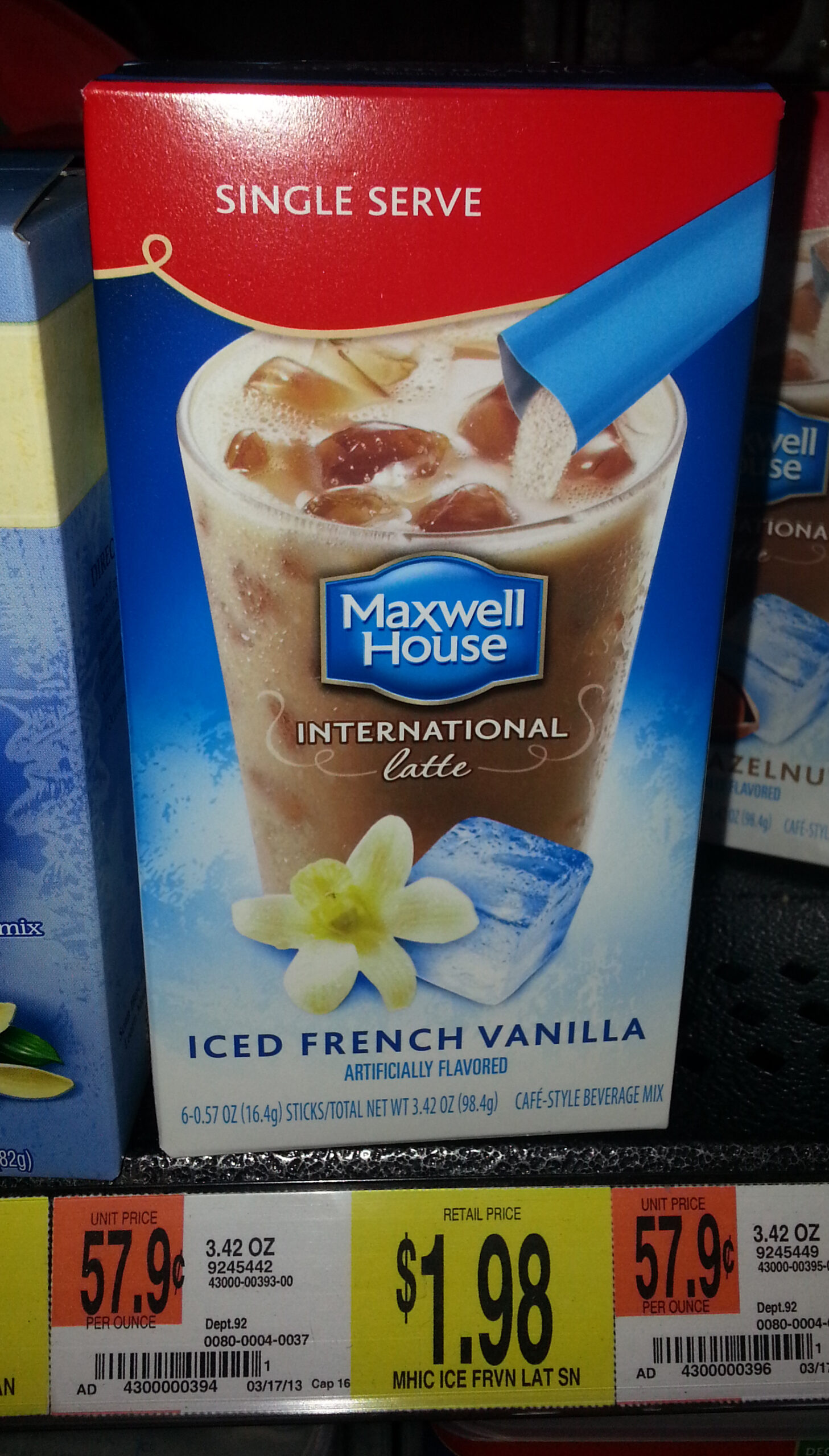 Maxwell House Single Serve Iced French Vanilla Just $.98 at Walmart!