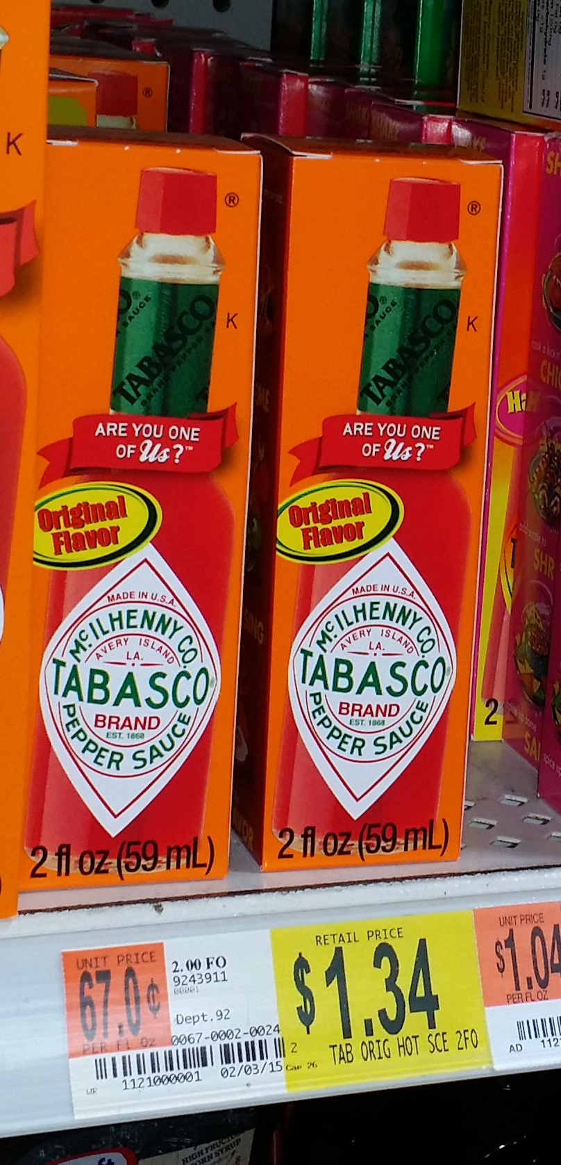 TABASCO Just $.84 at Walmart!