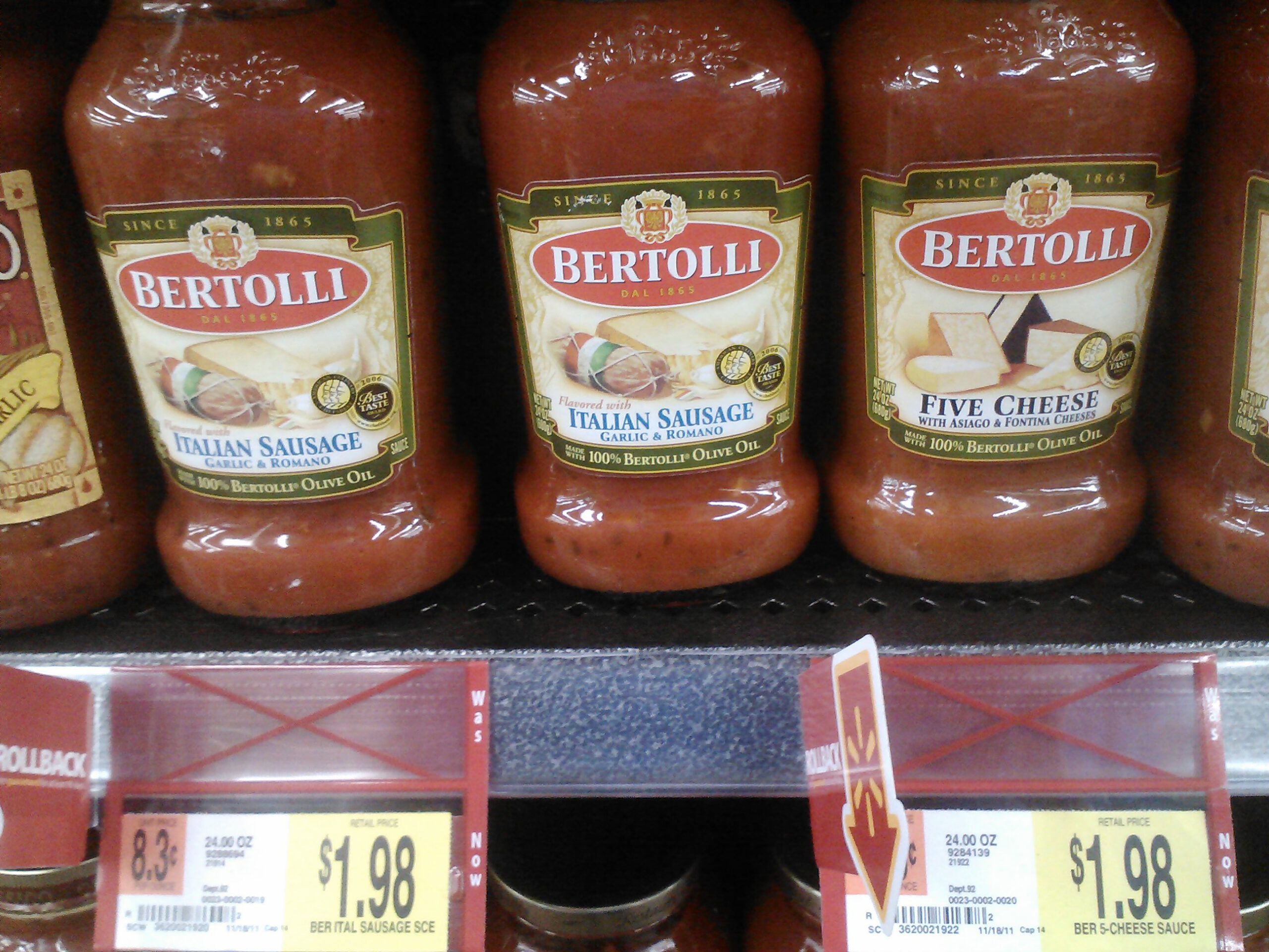 Bertolli Red Pasta Sauce Just $1.23 at Walmart!