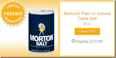 FREE Morton&rsquo;s Salt at Walmart!