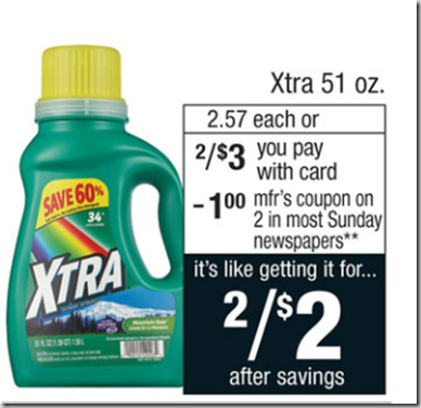 Walmart Price Match Deal: Xtra Detergent Just $1.00 a Bottle!