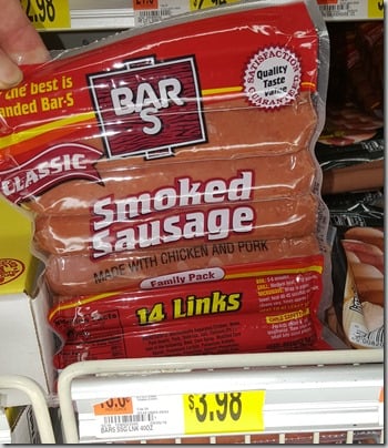 Bar S Smoked Sausage 14ct Just $2.23 at Walmart!