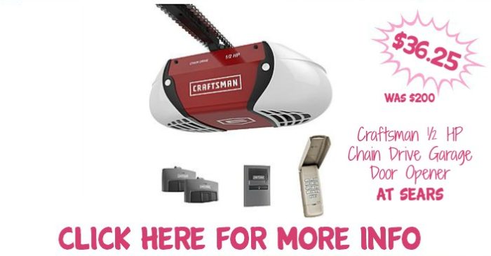 Craftsman ½ HP Chain Drive Garage Door Opener Only $36.25! Down From $200!