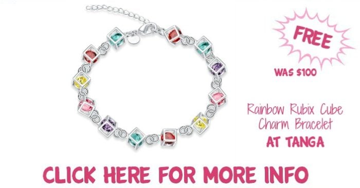 FREE Rainbow Rubix Cube Charm Bracelet! Down From $100!