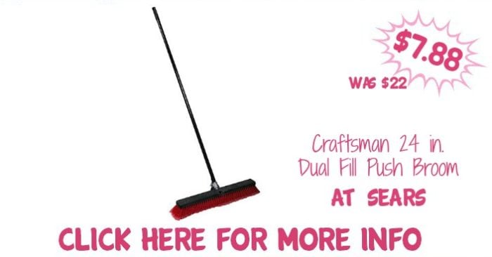 Craftsman 24 in. Dual Fill Push Broom Just $7.88! Down From $22!