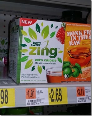 Zing Zero Calorie Stevia Sweetener 40-Count Just $0.43 At Walmart!