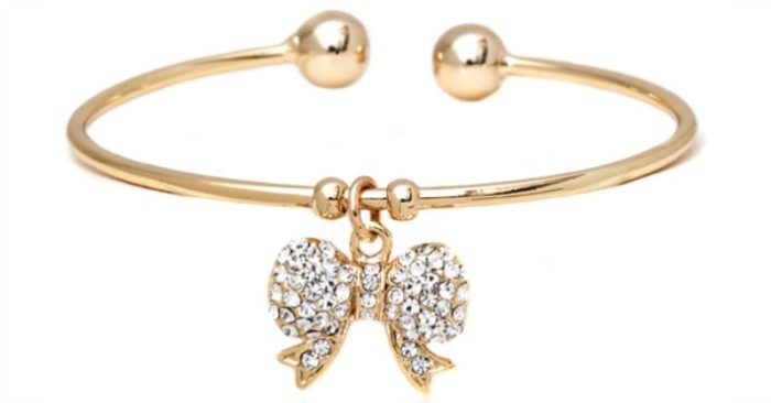 Sparkling Crystal Bow Charm Bangle Just $9.99! Down From $140! Ships FREE!