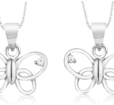 FREE Sterling Silver CZ Butterfly Necklace! Down From $90!
