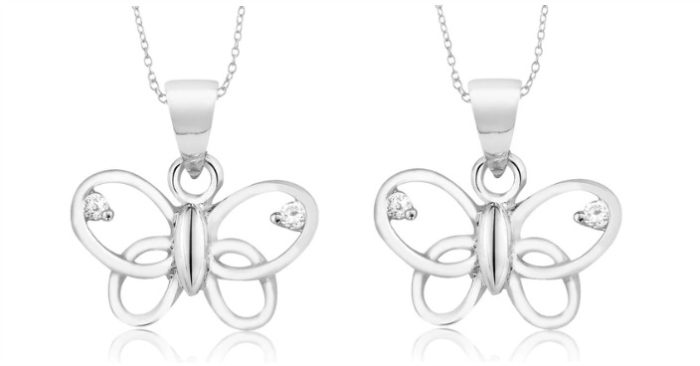 FREE Sterling Silver CZ Butterfly Necklace! Down From $90!