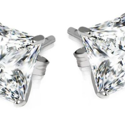 FREE Sterling Silver Princess Cut Earrings! Down From $130!