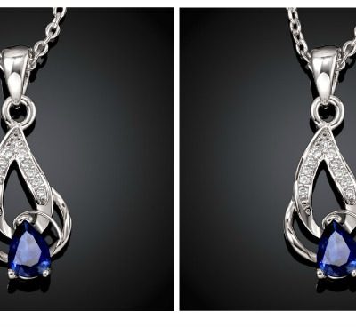 White Gold Pear-Cut Sapphire Necklace Just $6.99! Down From $200! Ships FREE!