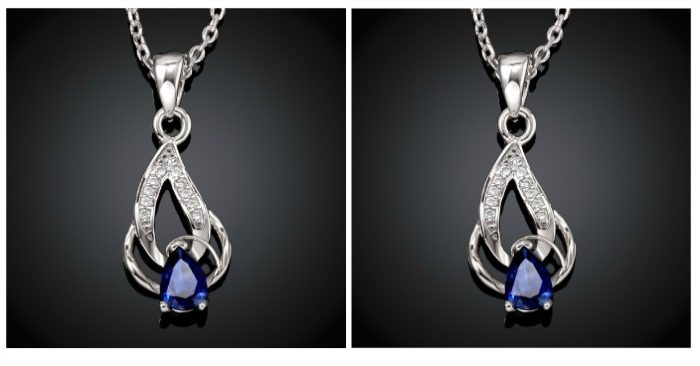 White Gold Pear-Cut Sapphire Necklace Just $6.99! Down From $200! Ships FREE!