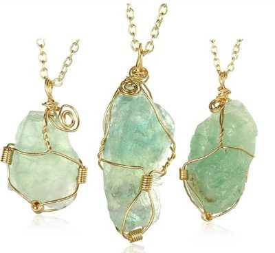 Abstract Green GemChlorophane Stone Necklace Just $8.99! Down From $200! Ships FREE!