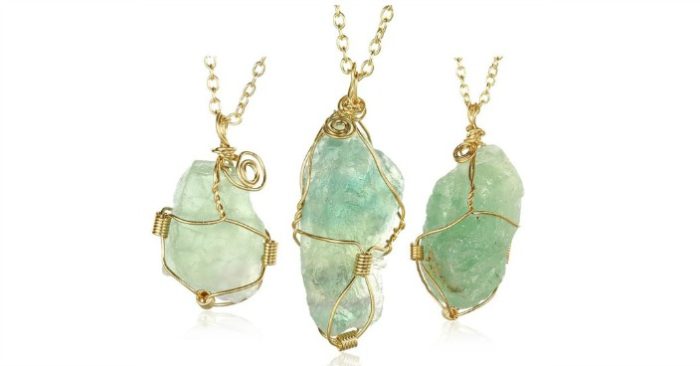 Abstract Green GemChlorophane Stone Necklace Just $8.99! Down From $200! Ships FREE!