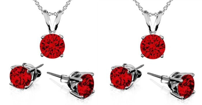 Birthstone Sterling Silver Earring & Pendant Set Just $8.99! Down From $130! Ships FREE!