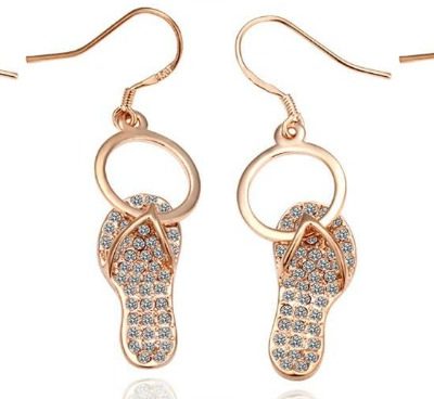 Gold Plated Sandals Drop Earrings Just $9.99! Down From $200! Ships FREE!