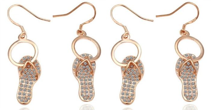 Gold Plated Sandals Drop Earrings Just $9.99! Down From $200! Ships FREE!