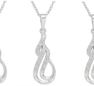 Diamond Double Row Swirl Pendant Necklace Only $15! Down From $100!