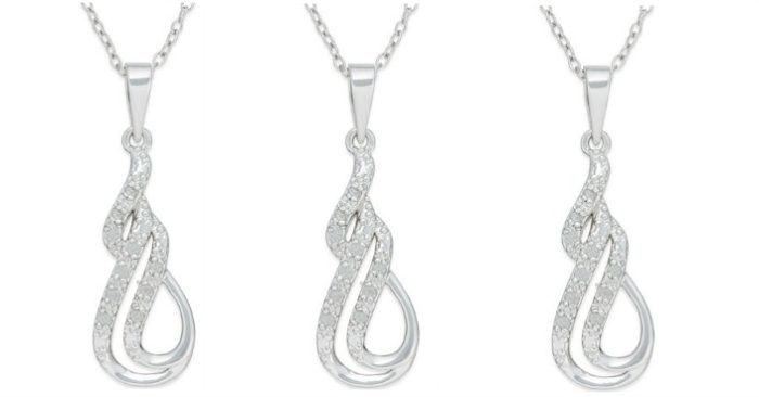 Diamond Double Row Swirl Pendant Necklace Only $15! Down From $100!